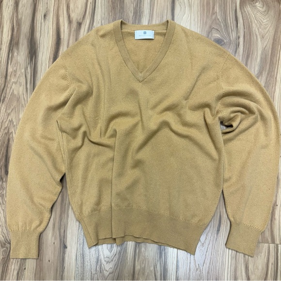 Cashmere Ballantyne Camel Tan V-Neck Sweater Scotland XL - Picture 5 of 15